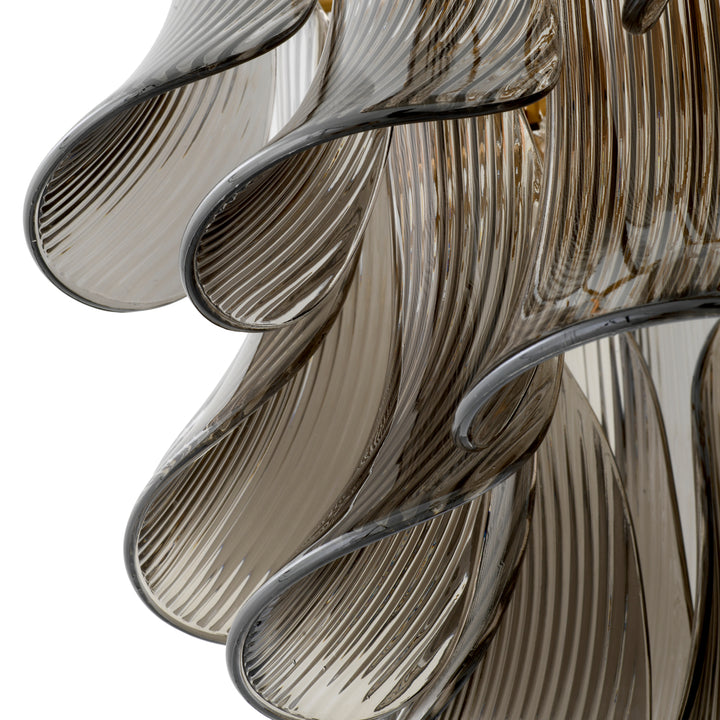Eichholtz Kroonluchter Amun Brushed Brass Smoke Glass