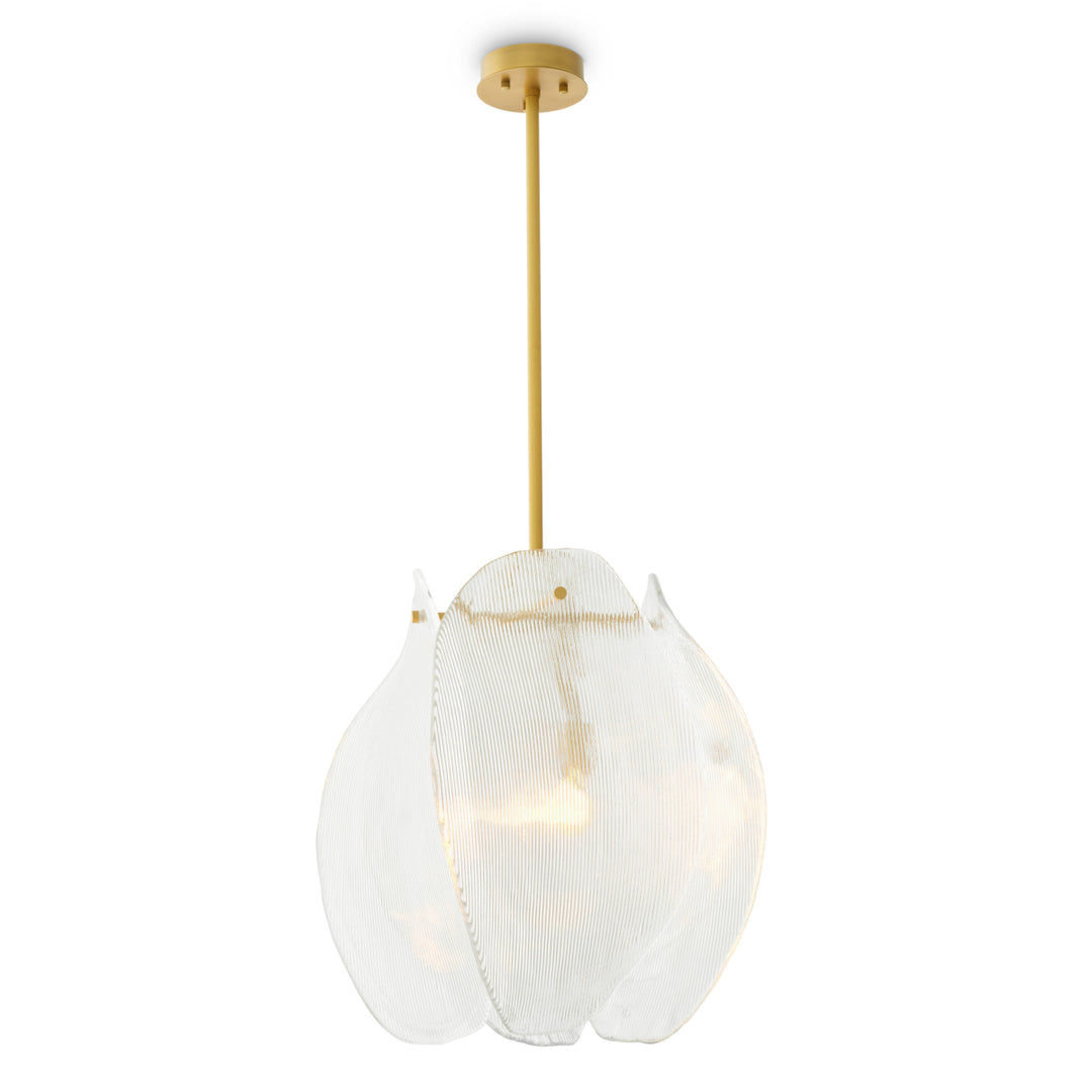 Eichholtz Chandelier Hibis Antique Brass Helder Glas