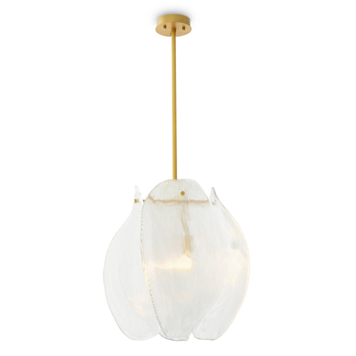 Eichholtz Chandelier Hibis Antique Brass Helder Glas