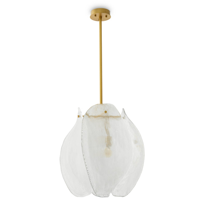 Eichholtz Chandelier Hibis Antique Brass Helder Glas