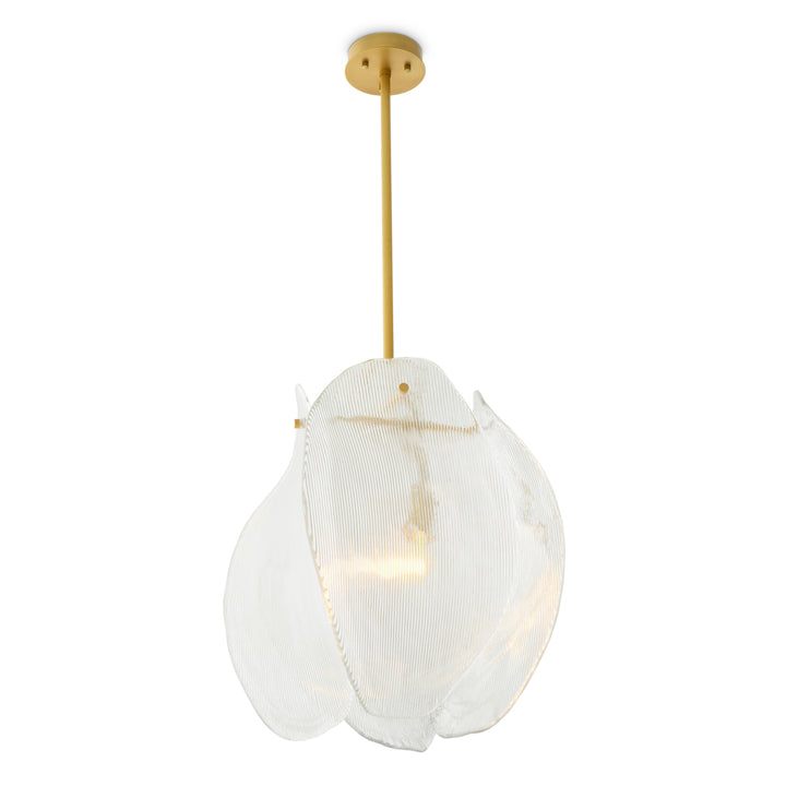 Eichholtz Chandelier Hibis Antique Brass Helder Glas