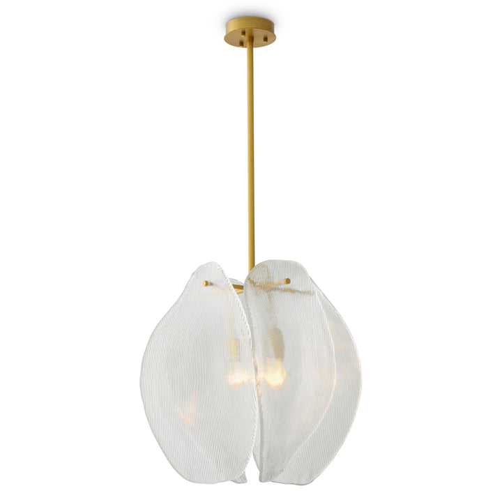 Eichholtz Chandelier Hibis Antique Brass Helder Glas