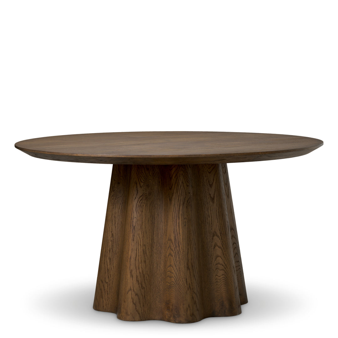 Eichholtz Eettafel Papyrus Dark Brown Oak Rond 140 cm