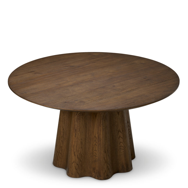 Eichholtz Eettafel Papyrus Dark Brown Oak Rond 140 cm