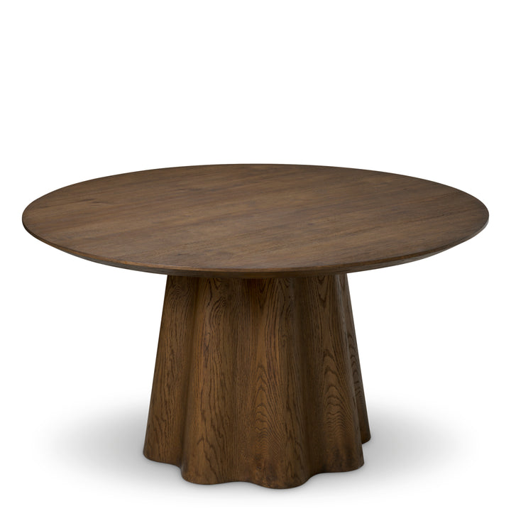 Eichholtz Eettafel Papyrus Dark Brown Oak Rond 140 cm
