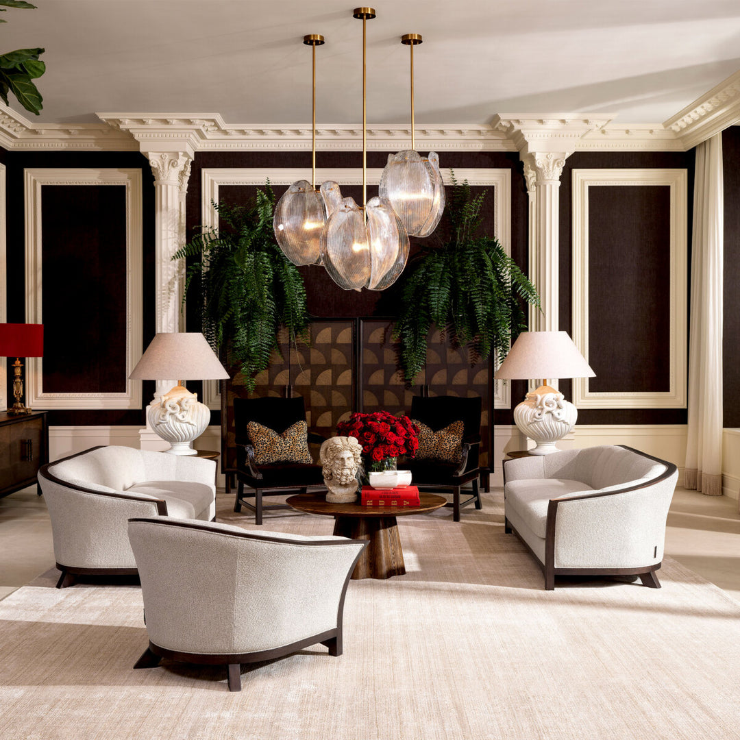 Eichholtz Bank Bleecker Palmer Beige Mahogany Look