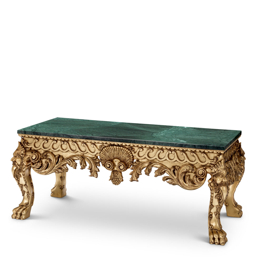 Eichholtz Salontafel Matthias Antiqued Gold Leaf Green Marble