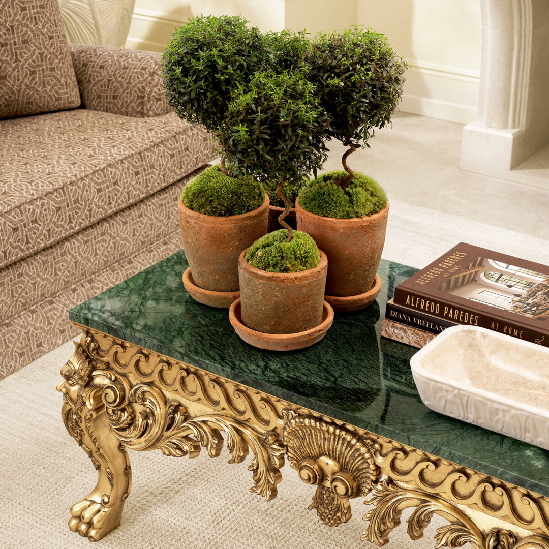 Eichholtz Salontafel Matthias Antiqued Gold Leaf Green Marble
