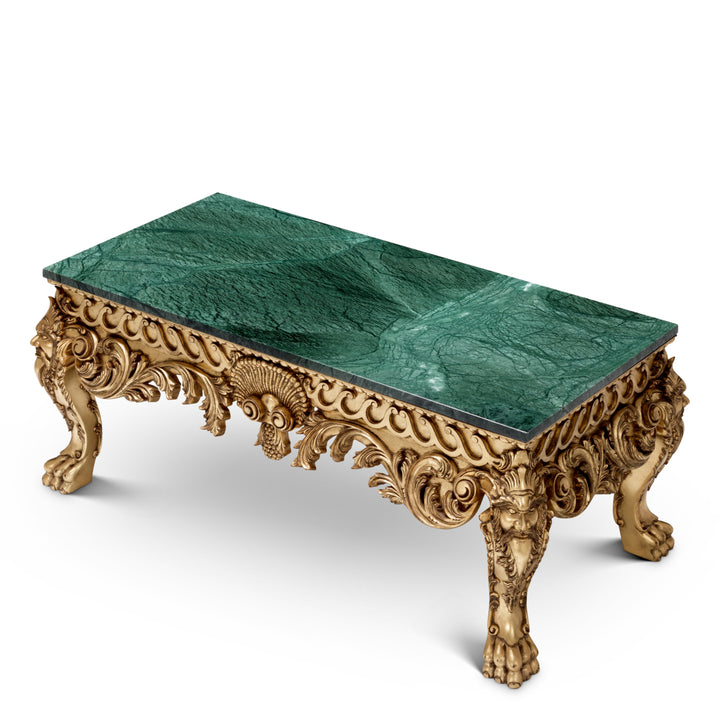 Eichholtz Salontafel Matthias Antiqued Gold Leaf Green Marble
