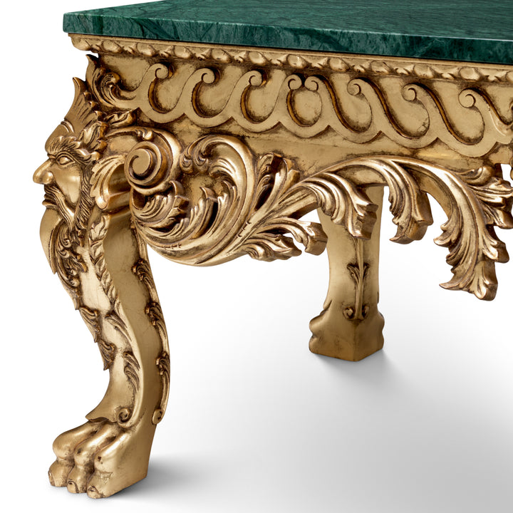 Eichholtz Salontafel Matthias Antiqued Gold Leaf Green Marble