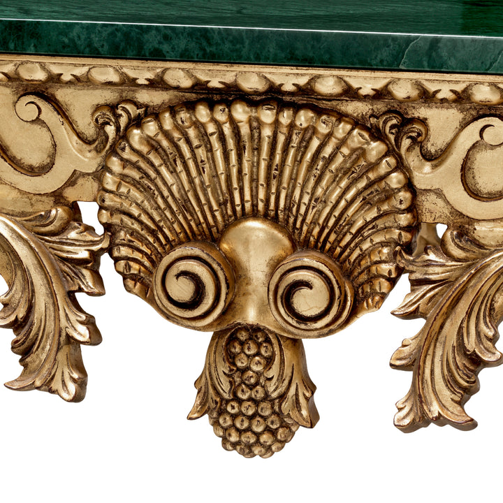 Eichholtz Salontafel Matthias Antiqued Gold Leaf Green Marble