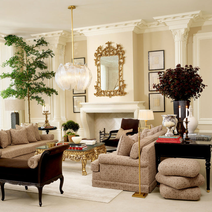 Eichholtz Ottoman Greenwich Frieze jacquard beige
