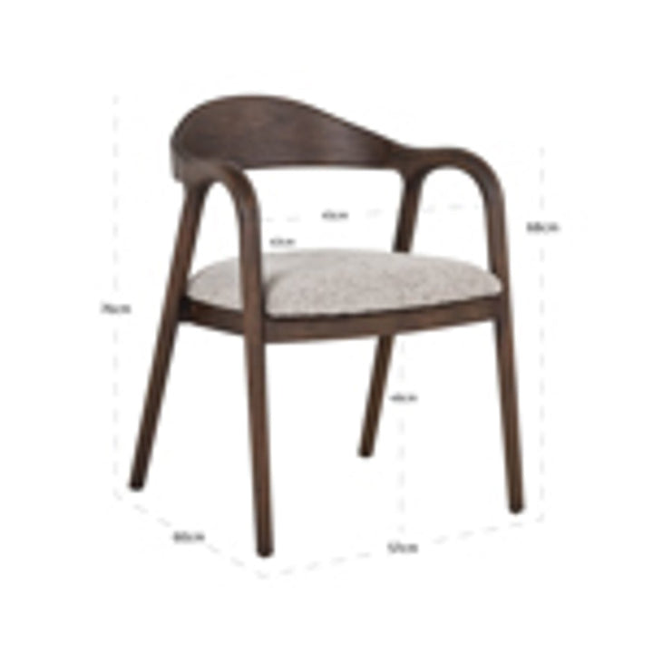 Eetkamerstoel Mihara mocca fancy fire retardant
