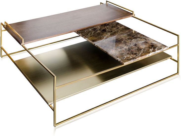 Architect Coffee Table Brushed Gold