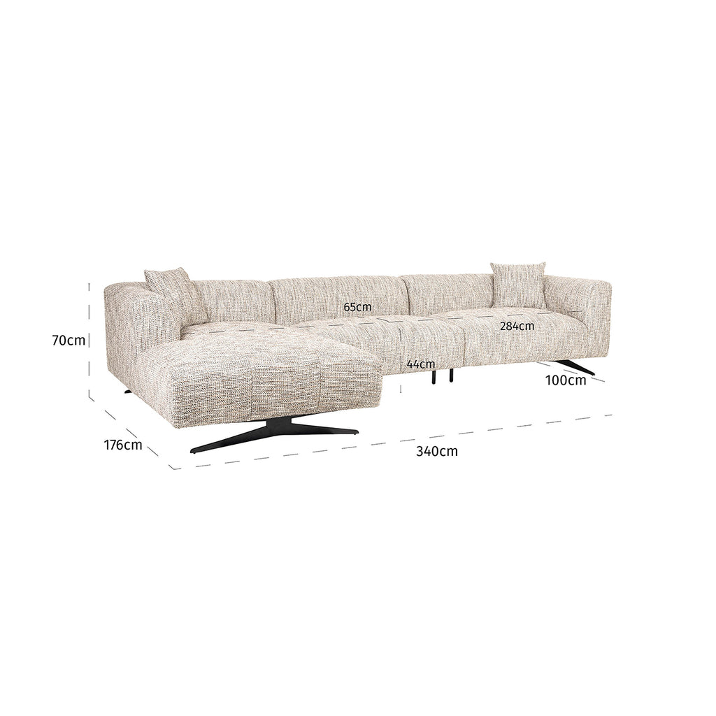 Sofa Hoxton 3-seater + lounge left (Be Trendy 01 Nature)