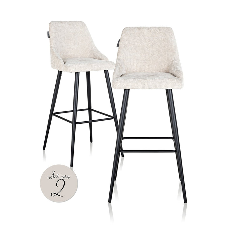 Brooke Unicorn Cream Bar Stool (Set of 2)