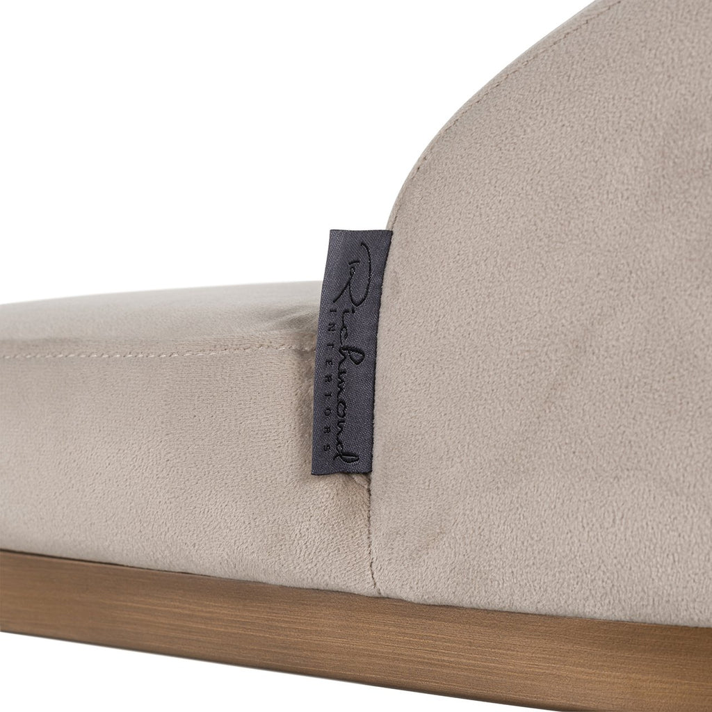 Barstoel Bolton khaki fluweel / geborsteld goud brandvertragend (FR-Quartz 903 Khaki)