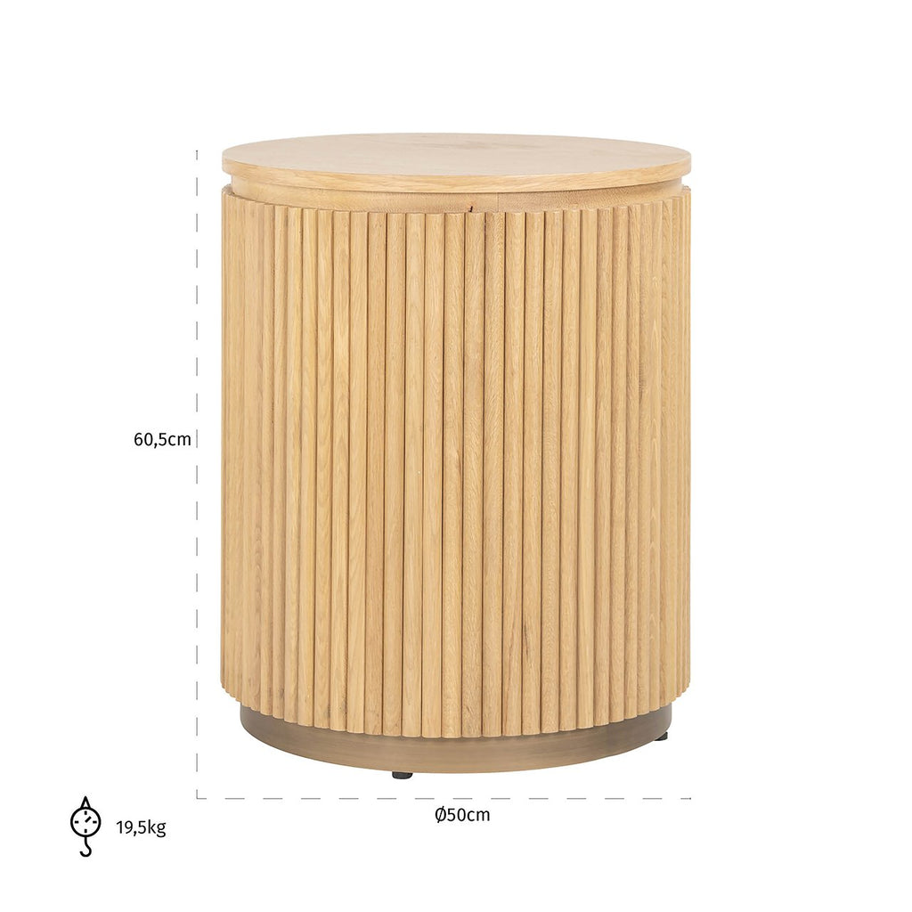 Side table Belfort 50Ø (natuurlijk eiken)
