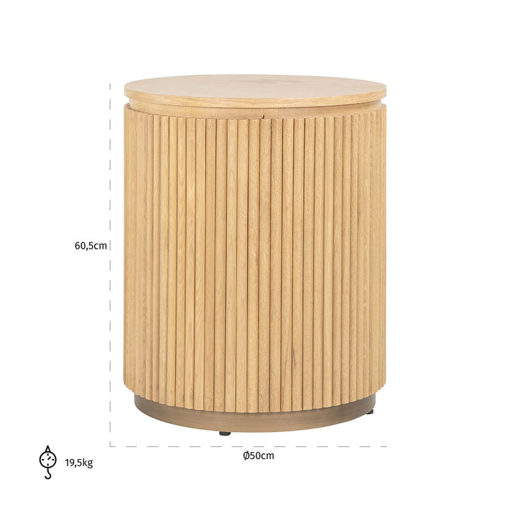 Side table Belfort 50Ø (natuurlijk eiken)