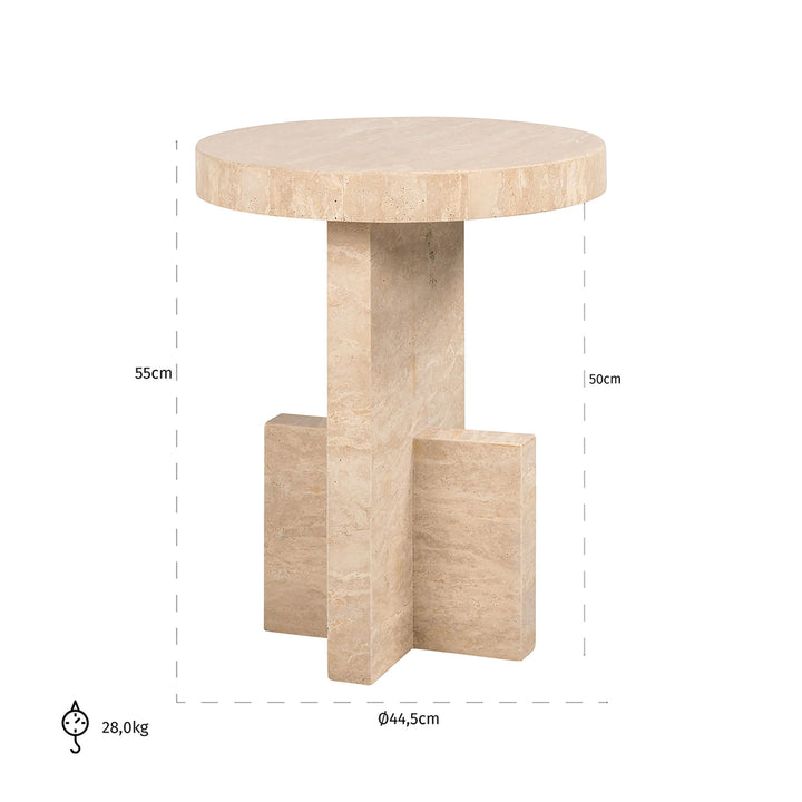 Side table Biltmore Italian Travertine (Beige)