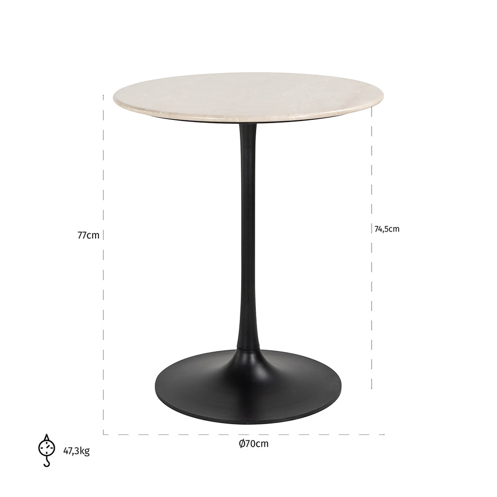 Bistro table Tavolo round (Beige)