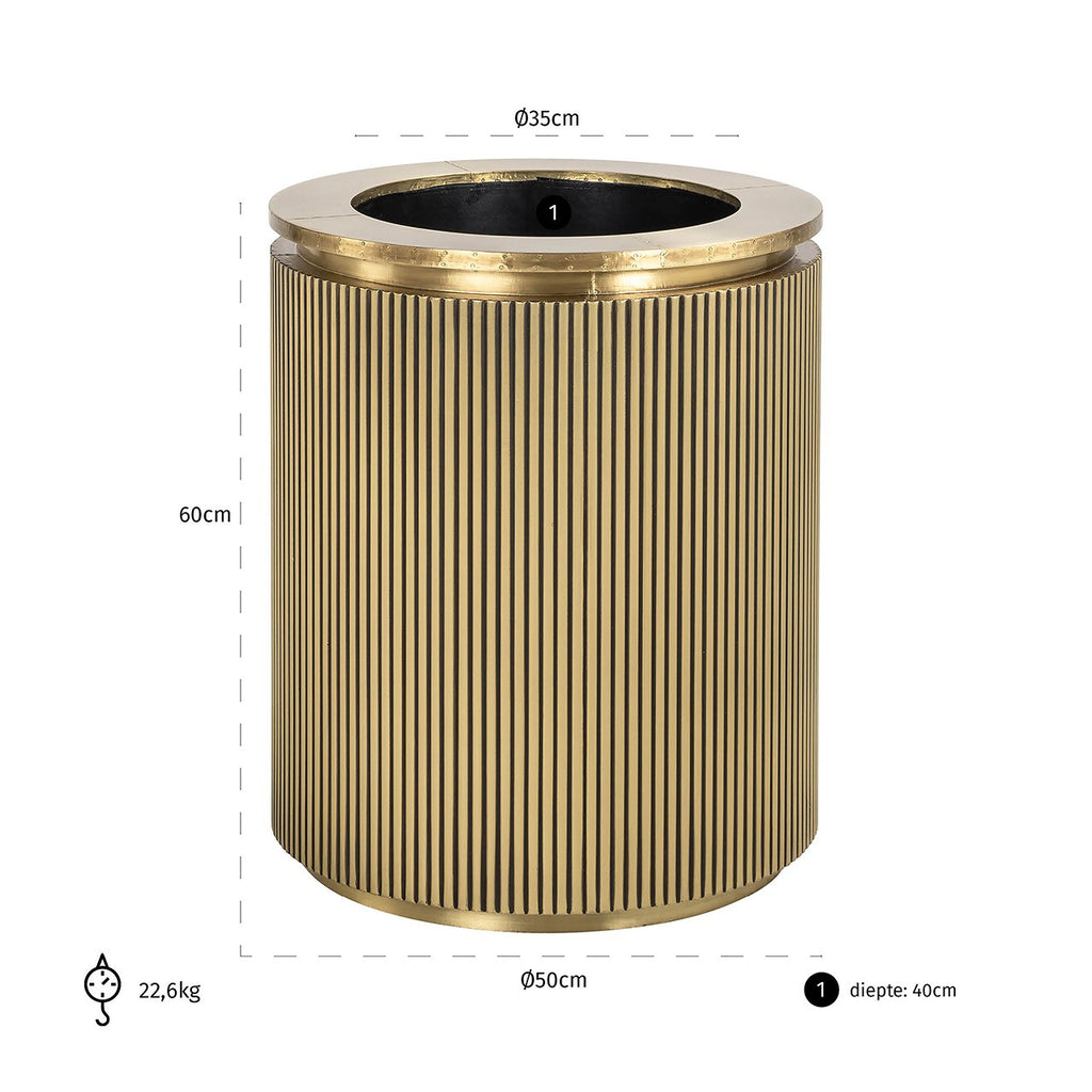 Planter Ironville 50Ø (Brushed Gold)
