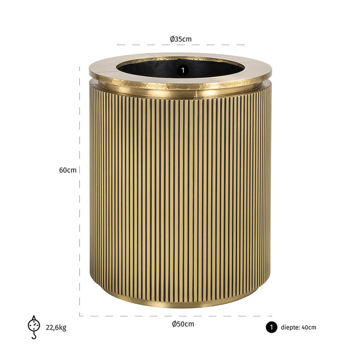 Planter Ironville 50Ø (Brushed Gold)