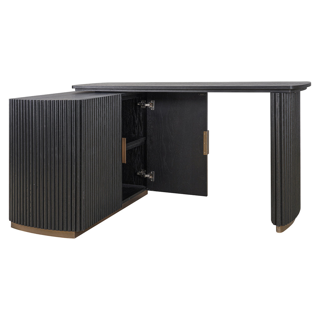 Cambon 2-door desk (Dark coffee)