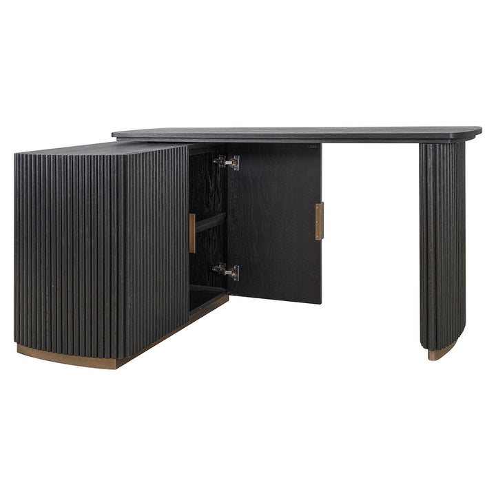 Cambon 2-door desk (Dark coffee)
