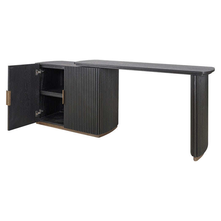 Cambon 2-door desk (Dark coffee)