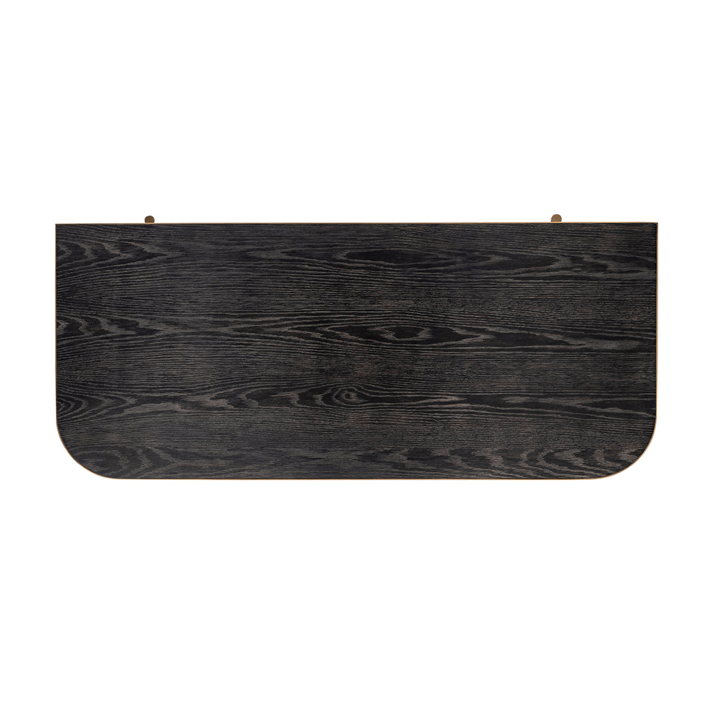 Classio-Schreibtisch mit 2 Schubladen (gebürstetes Gold)