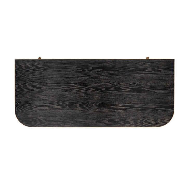 Classio-Schreibtisch mit 2 Schubladen (gebürstetes Gold)