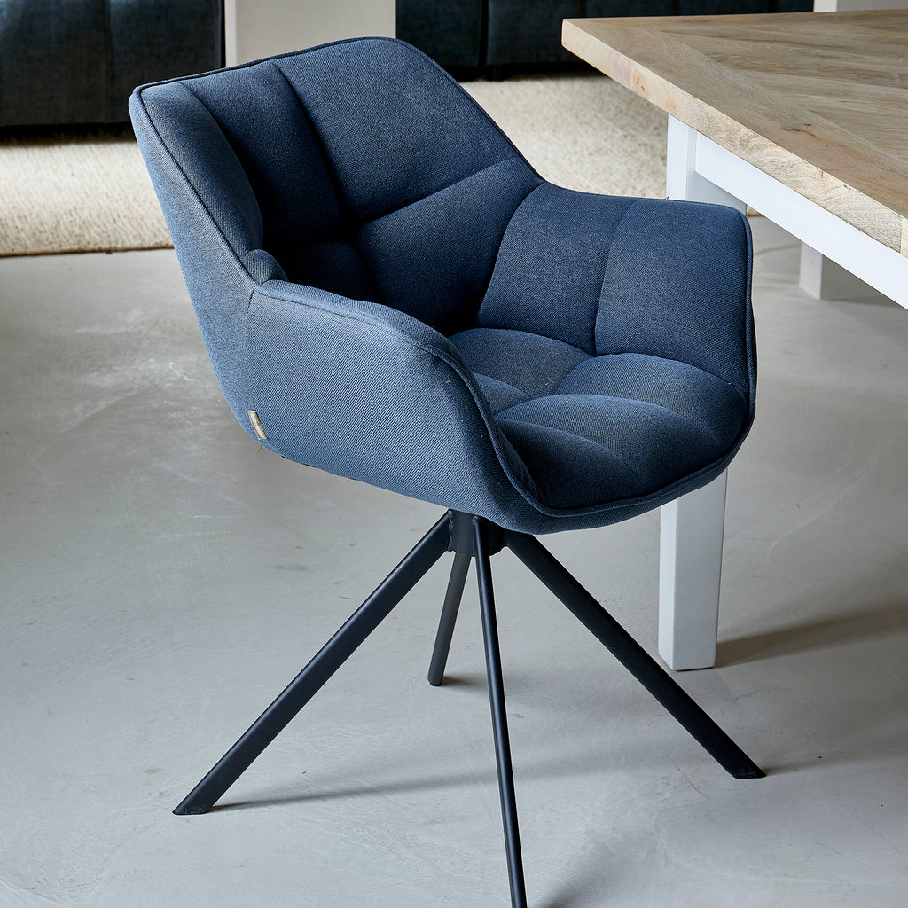 Rivièra Maison Drehbarer Esszimmerstuhl Carnaby Sea Blue