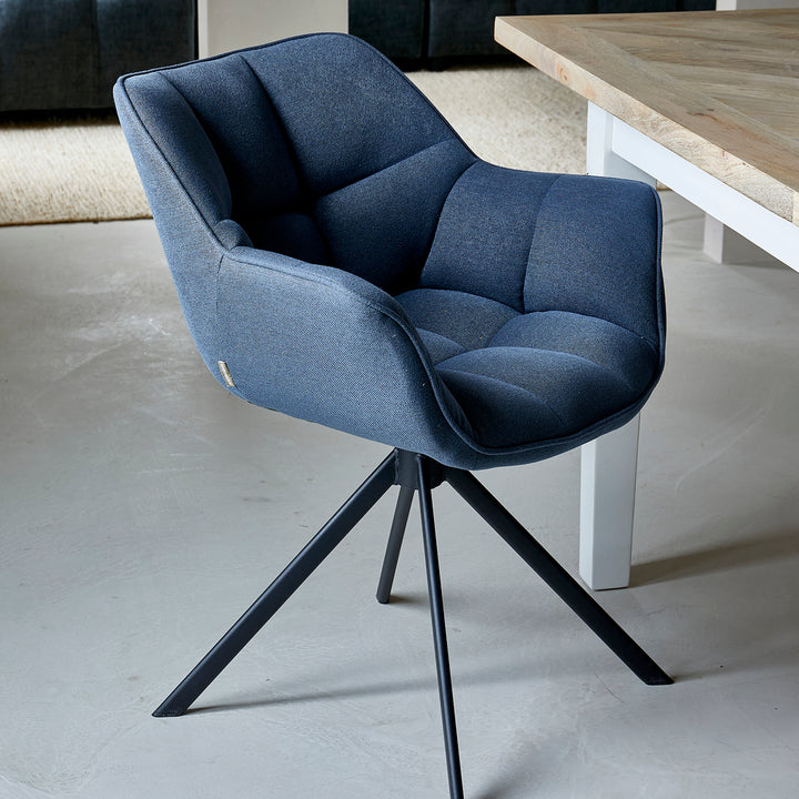 Rivièra Maison Drehbarer Esszimmerstuhl Carnaby Sea Blue