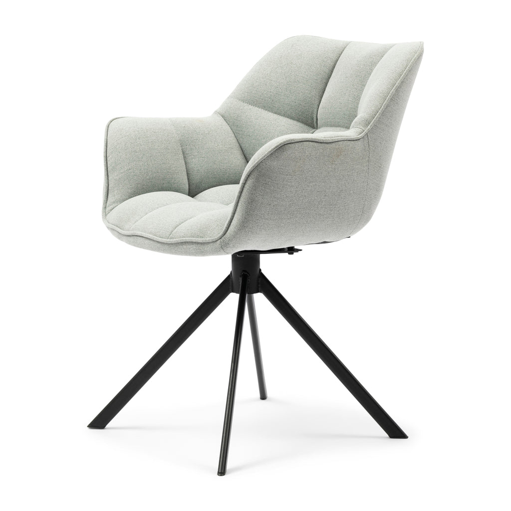 Rivièra Maison Draaibare Eetkamerstoel Carnaby Soft Green Belgium Weave