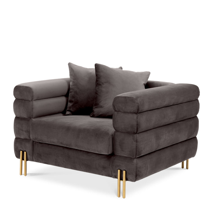 Eichholtz Armchair York - Savona Gray Velvet