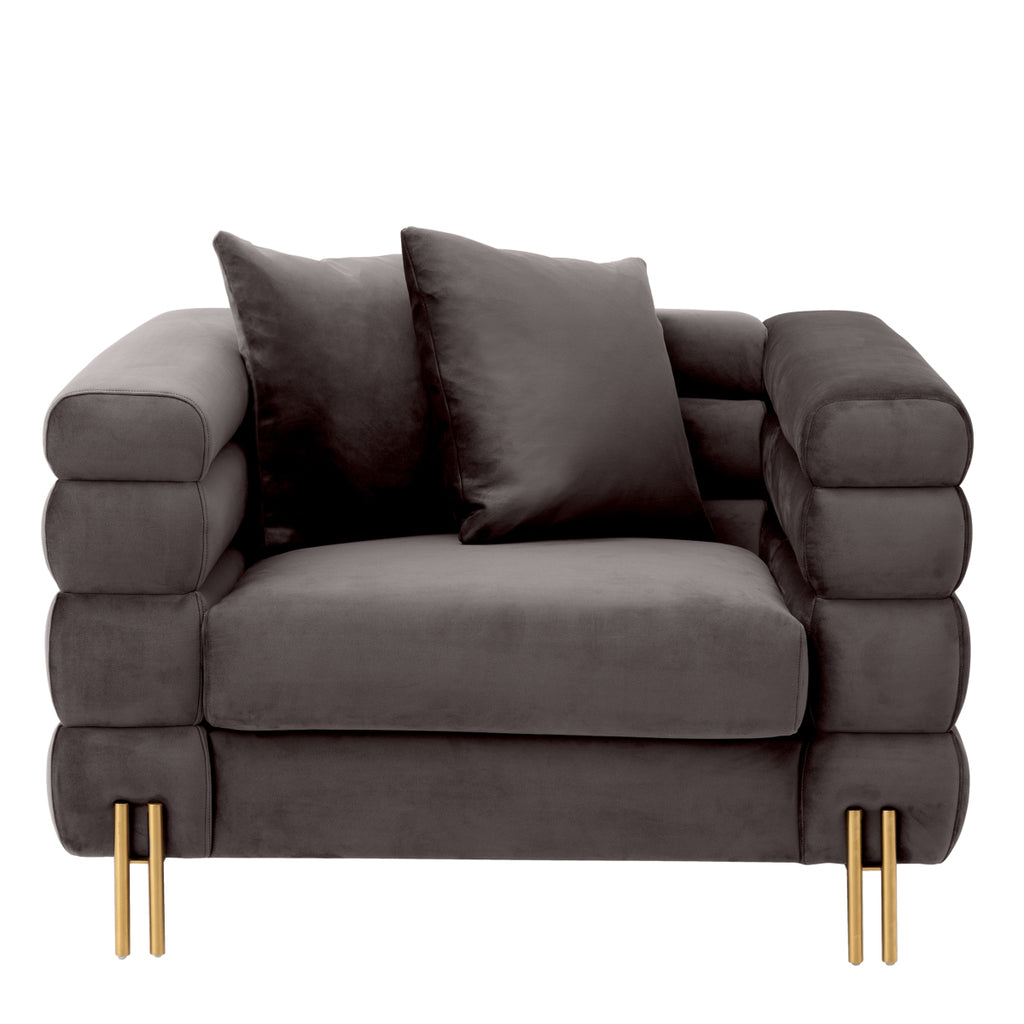 Eichholtz Armchair York - Savona Gray Velvet