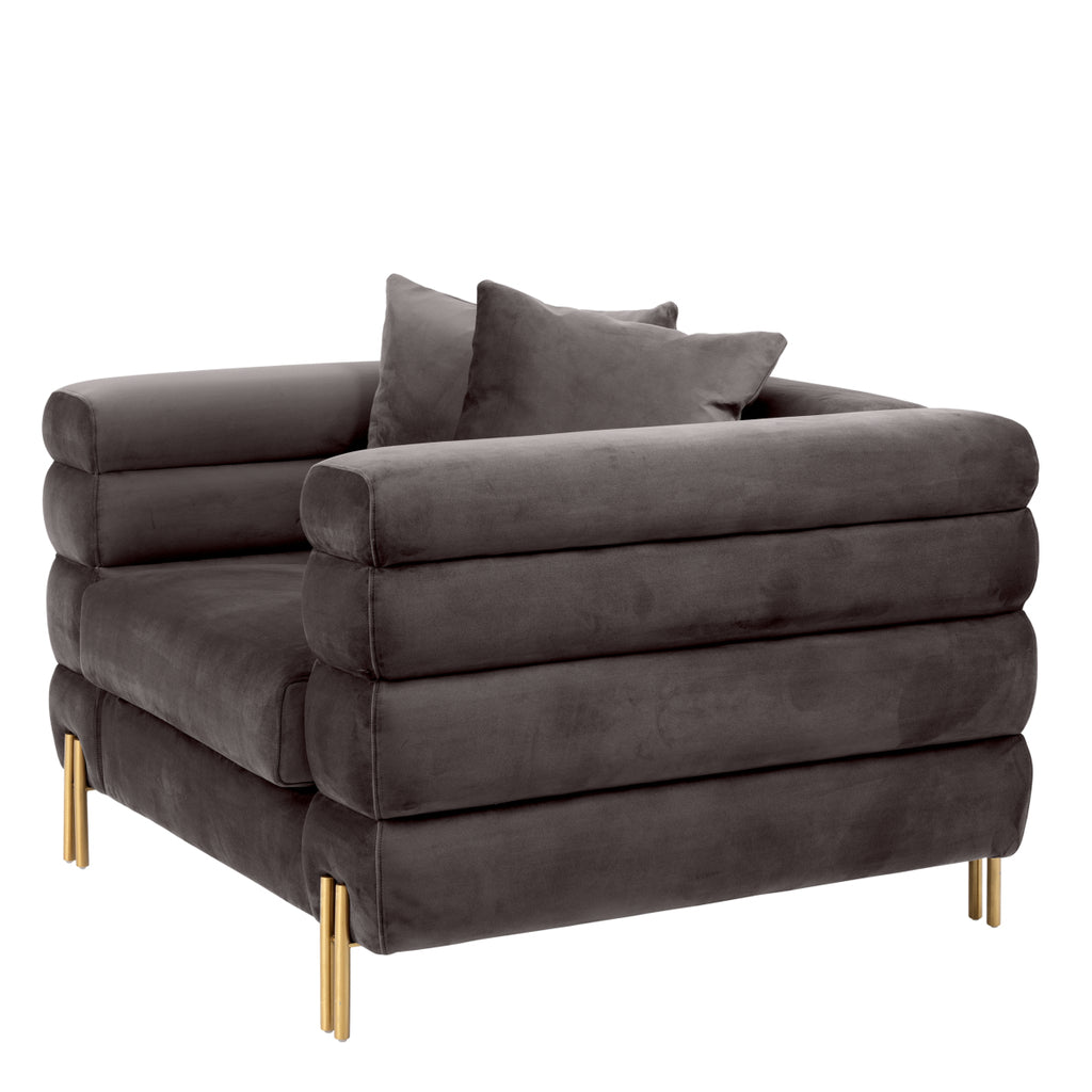 Eichholtz Armchair York - Savona Gray Velvet