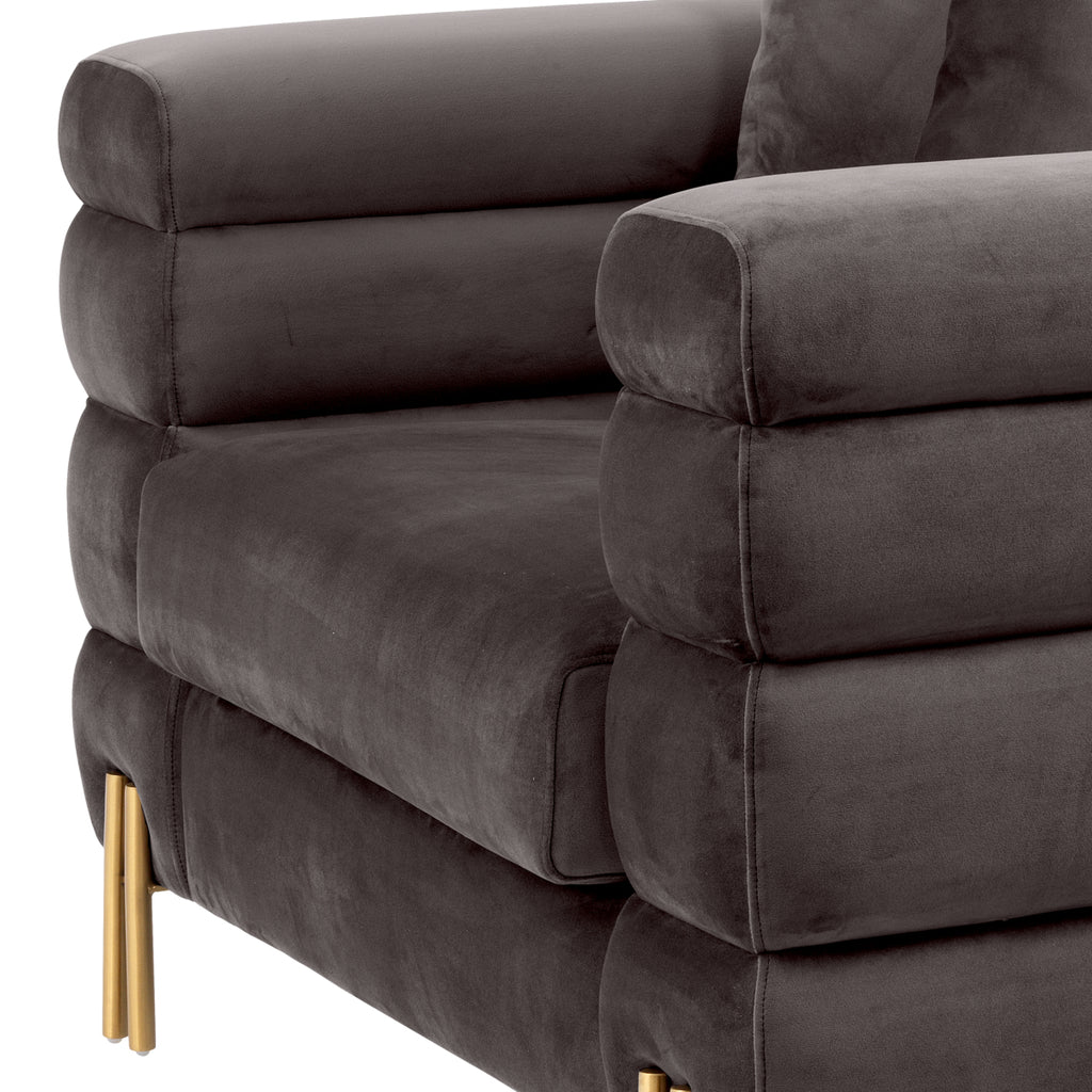 Eichholtz Armchair York - Savona Gray Velvet