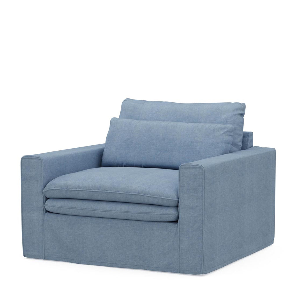 Rivièra Maison Loveseat Continental Ice Blue Washed Cotton