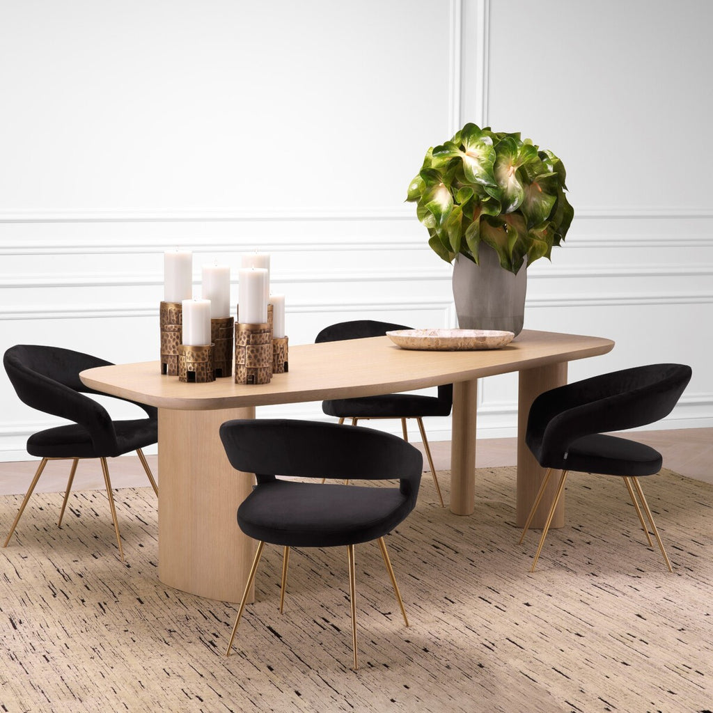 Eichholtz Eetkamerstoel Bravo - Roche Black Velvet