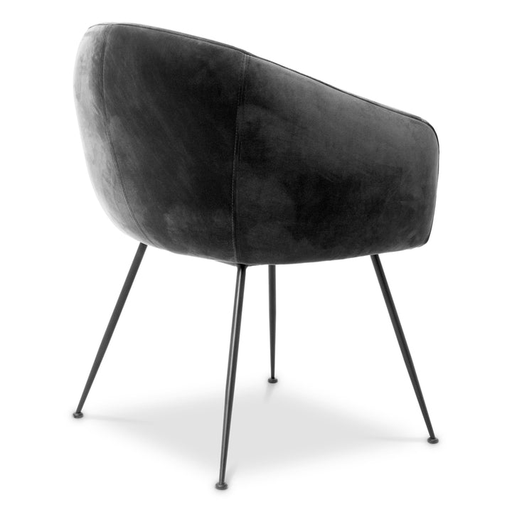 Eichholtz Eetkamerstoel Elbury - Savona Dark Grey Velvet