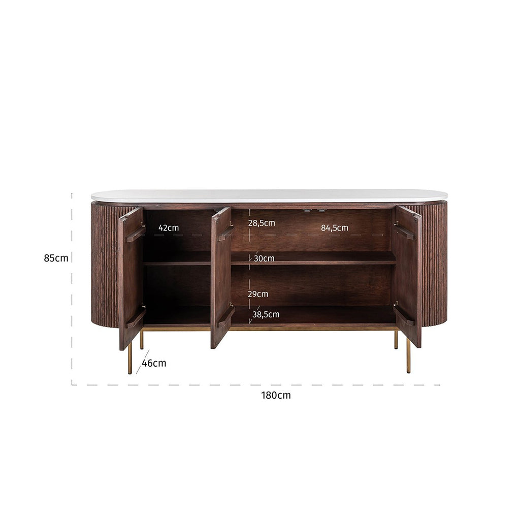 Barkley 3-door sideboard (Brushed Gold)