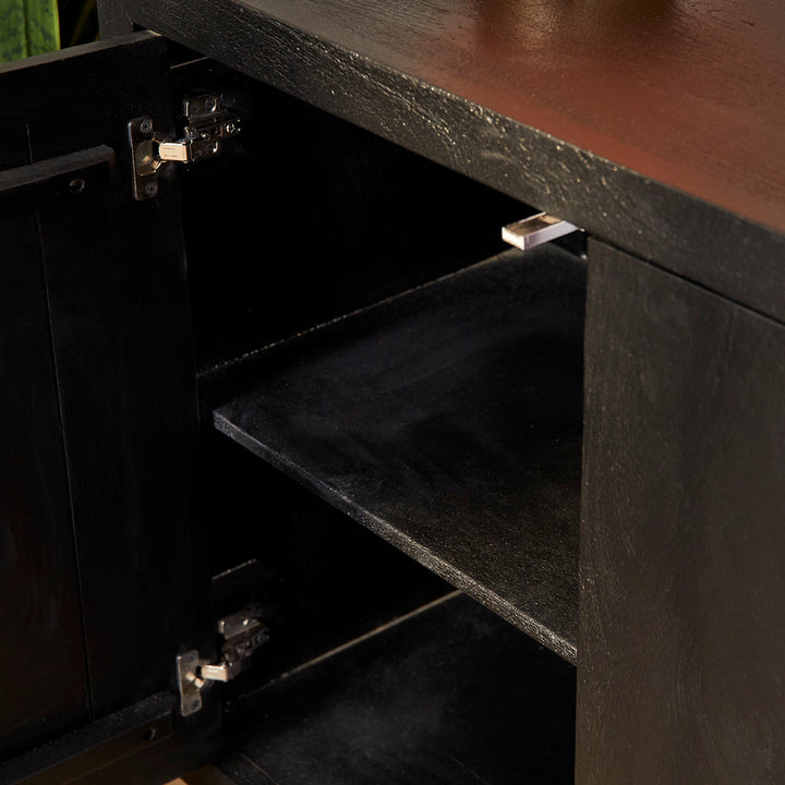 Sideboard Brüssel Schwarz 4 Türen | 200 cm