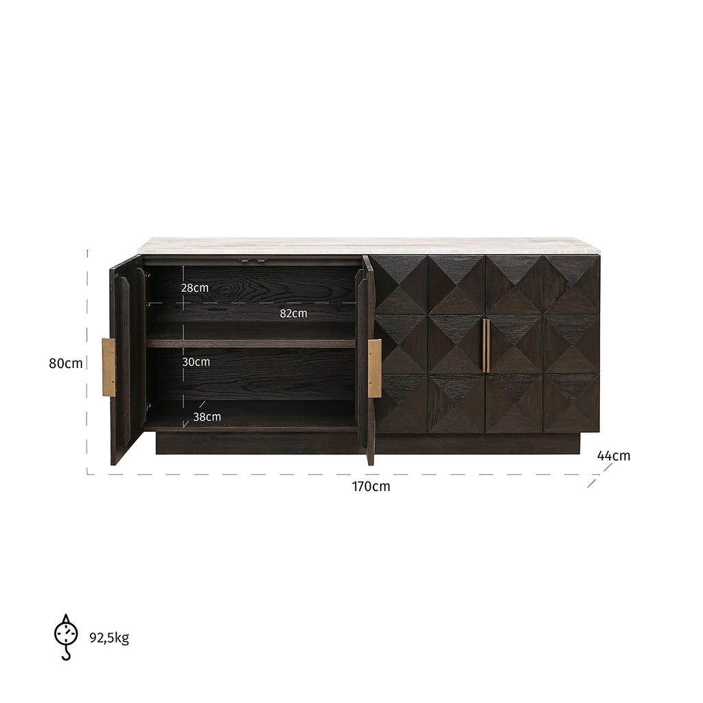 Richmond Interiors Dressoir Claremont 4-deurs (Bruin)