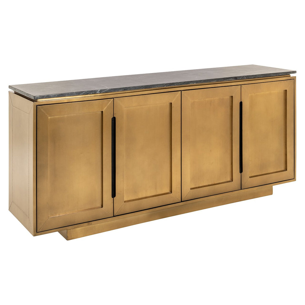 Richmond Interiors Dressoir Finsbury 4-deurs Zwart/goud