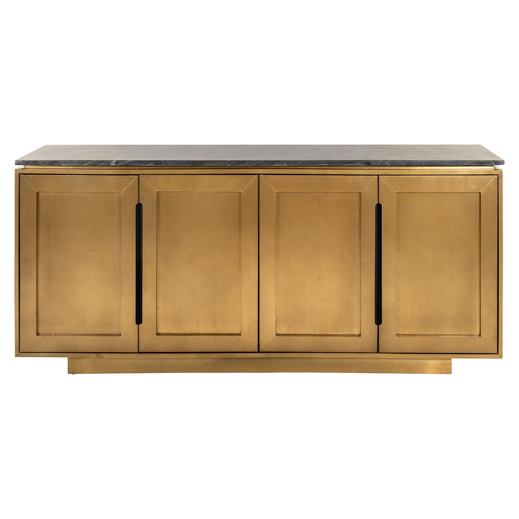 Richmond Interiors Dressoir Finsbury 4-deurs Zwart/goud