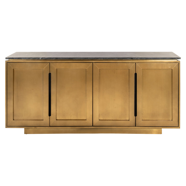 Richmond Interiors Dressoir Finsbury 4-deurs Zwart/goud