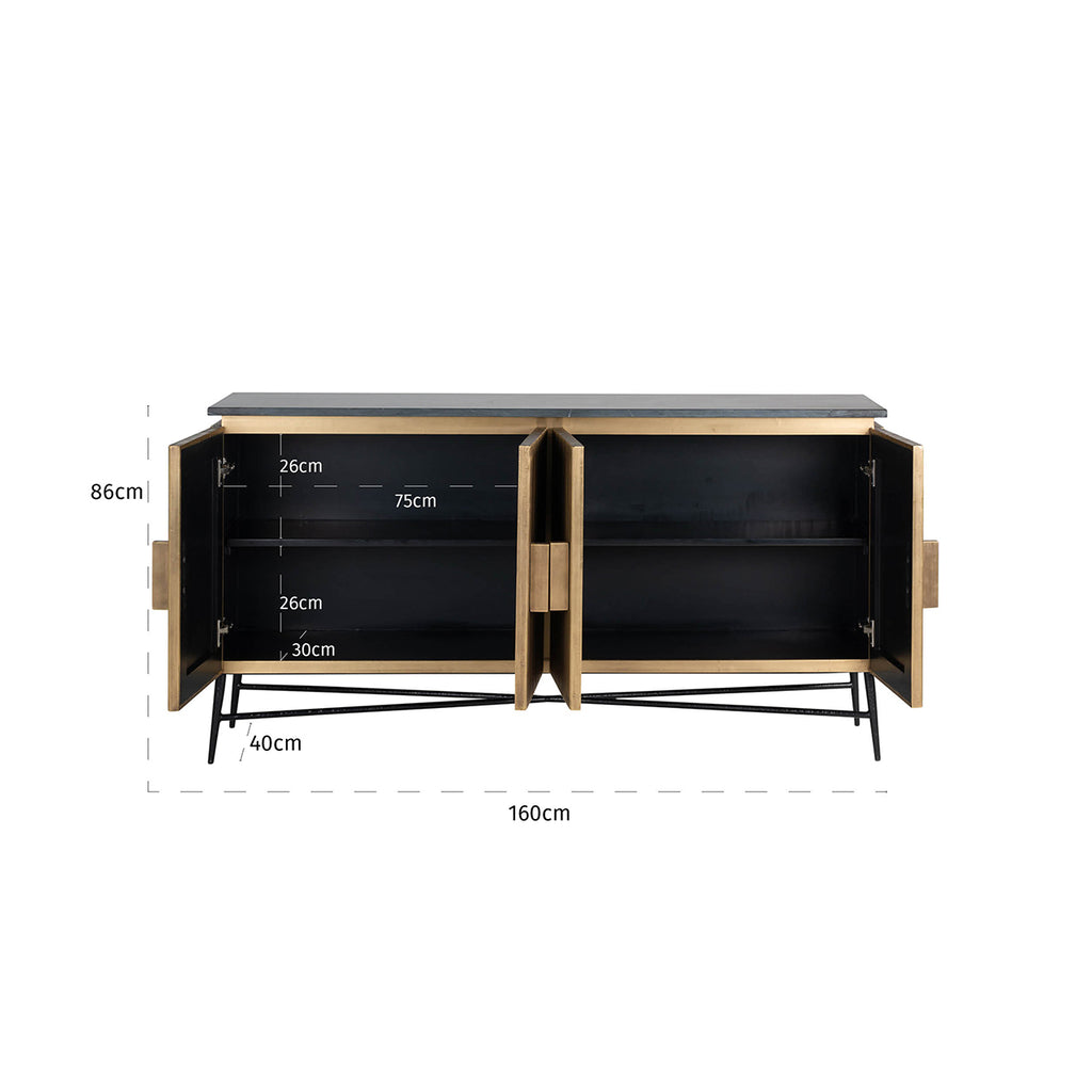 Ironville 4-door sideboard (Gold)