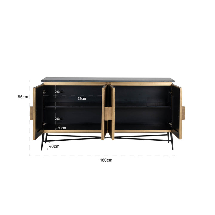 Ironville 4-door sideboard (Gold)